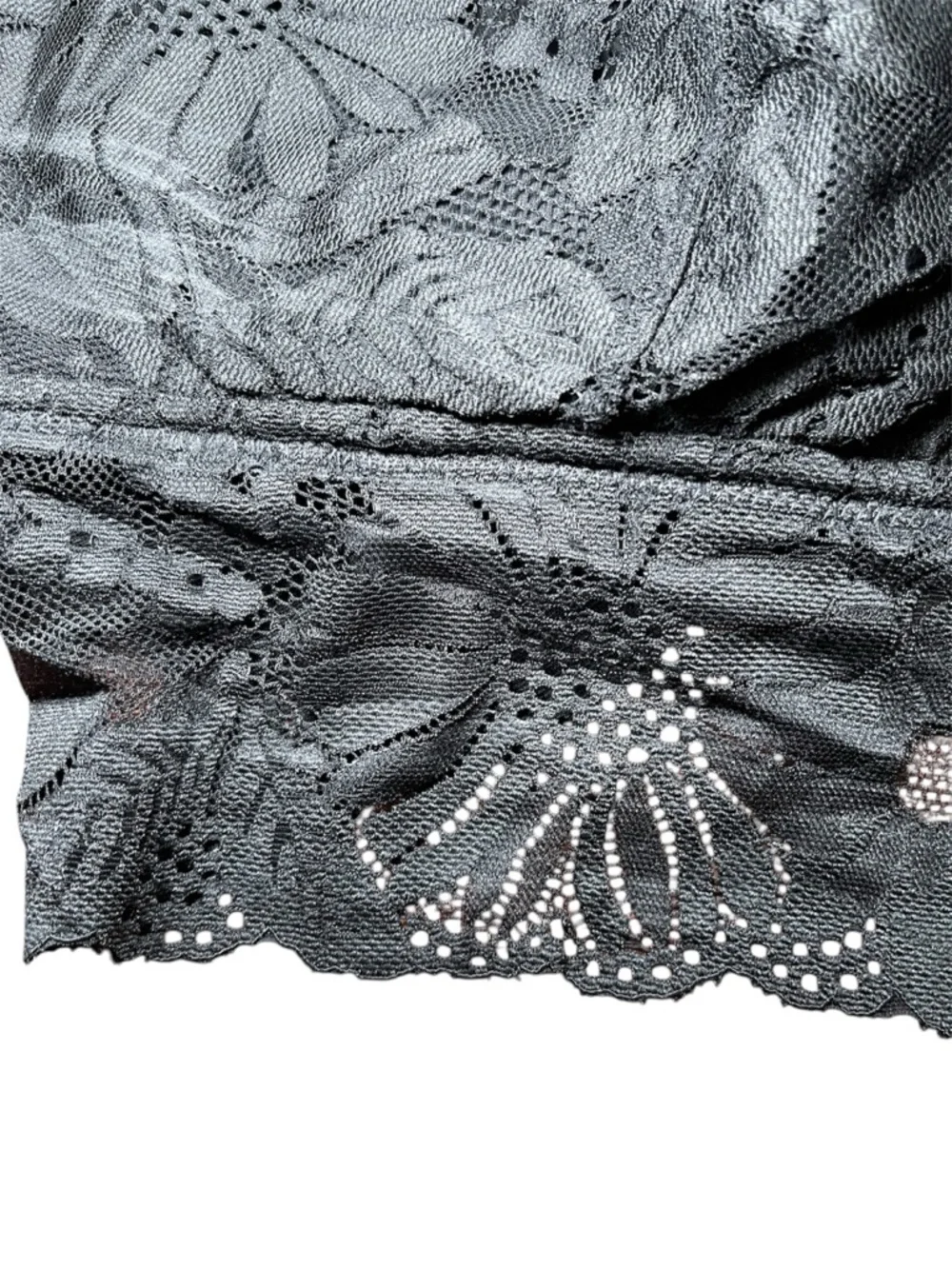 Aerie Bralette Black Padded Lace Racerback Gold Hardware Floral Boho XL - Picture 4 of 13